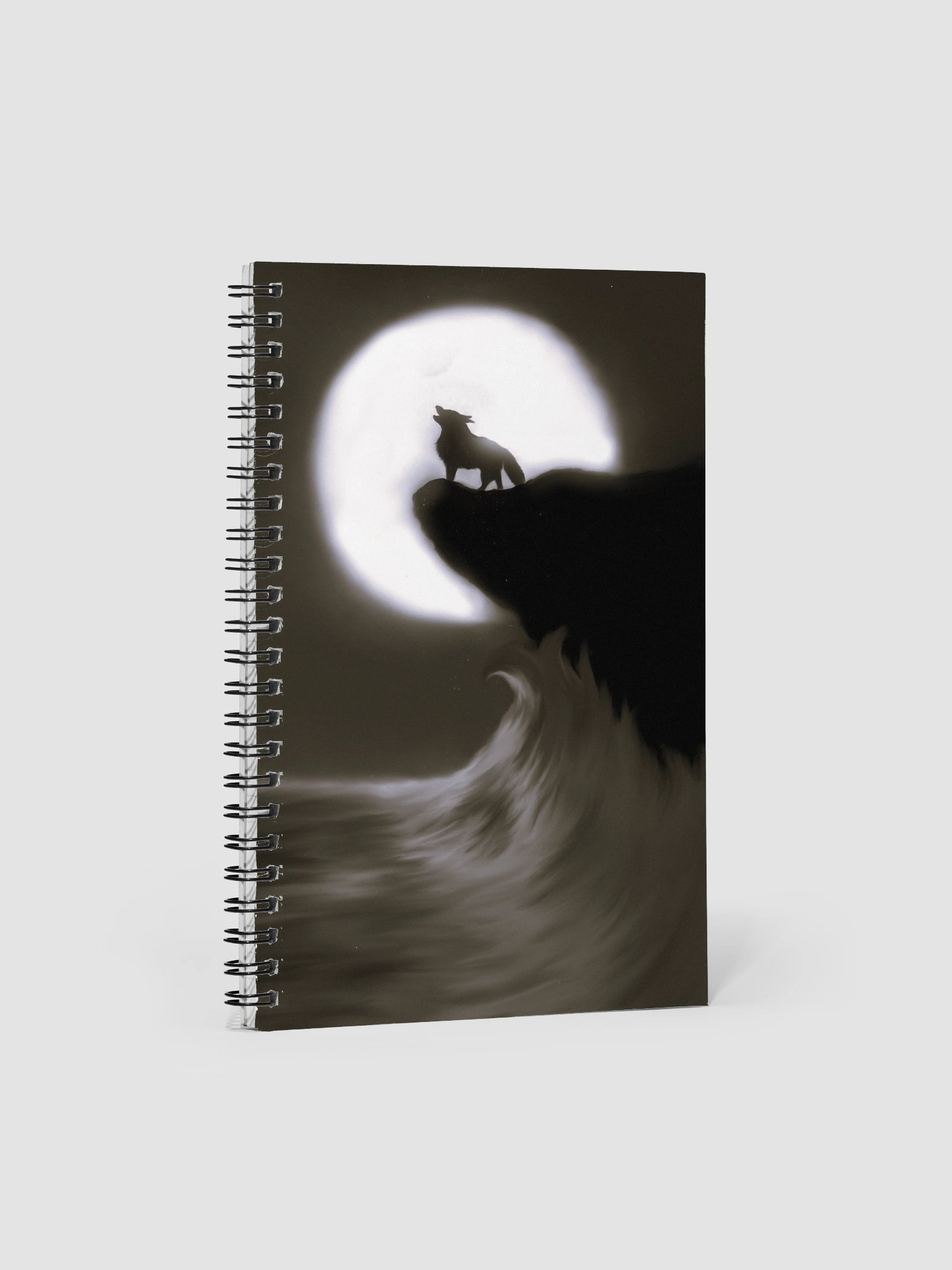 "Wolf on cliff" Spiral Notebook product image (1)