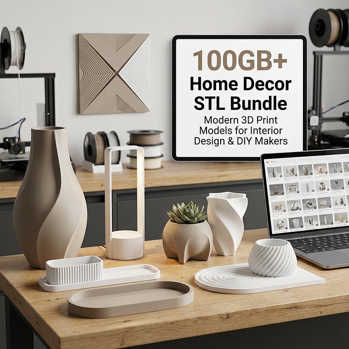 Modern Home Decor STL Bundle – 100GB+ 3D Printable Models for Interior Design product image (1)