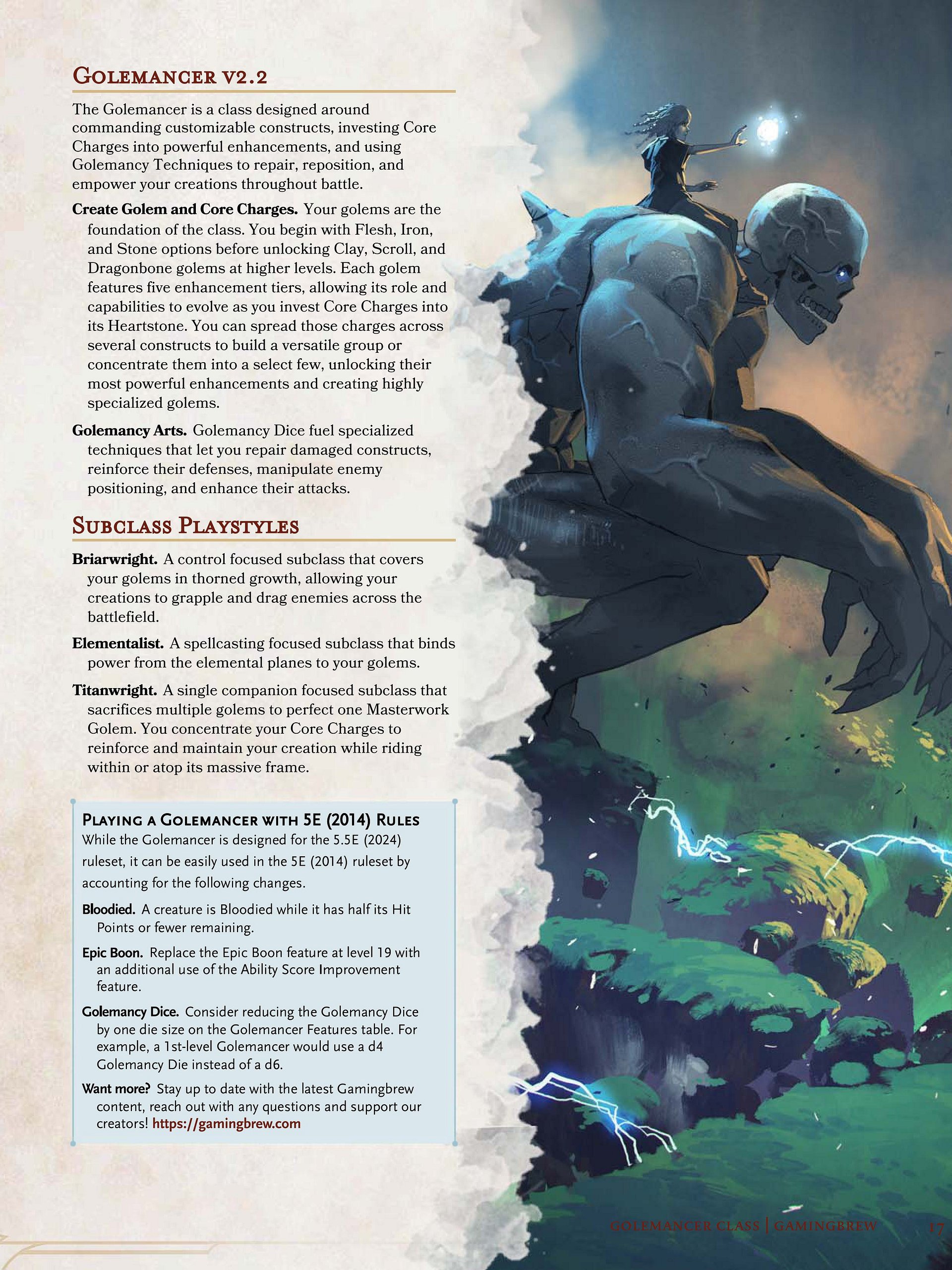 Golemancer 5E & 5.5E Class product image (6)