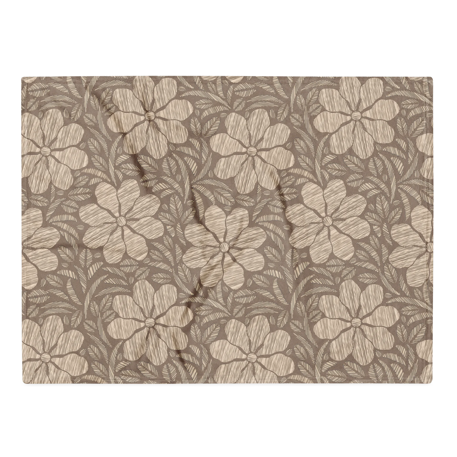 Chic Cozy Throw Blanket with Beige Flower Emroibery Pattern product image (1)