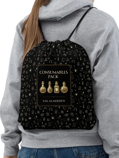 Consumables Pack Drawstring Bag | Chronic Illness Essentials Gym Sack product image (2)