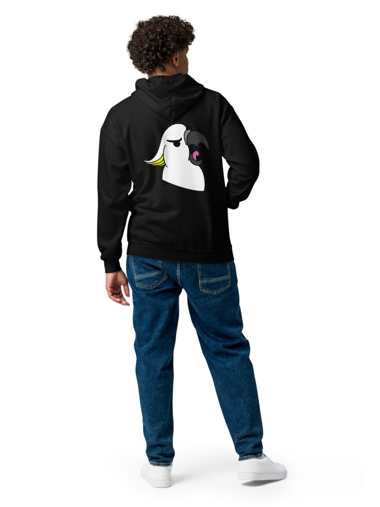Screaming Cockatoo With Text on the Front Classic Zip Hoodie Multicolor product image (20)
