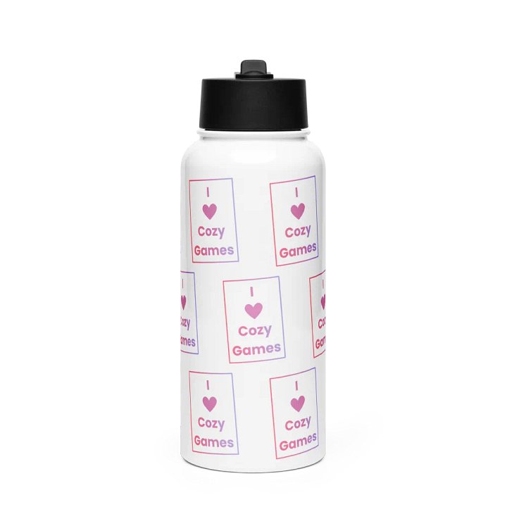 I Love Cozy Games Stainless Steel Water Bottle product image (1)