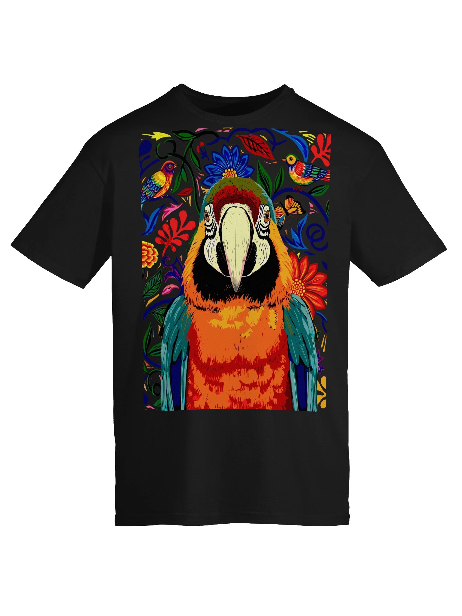 Colorful Macaw Floral Art Tee product image (33)