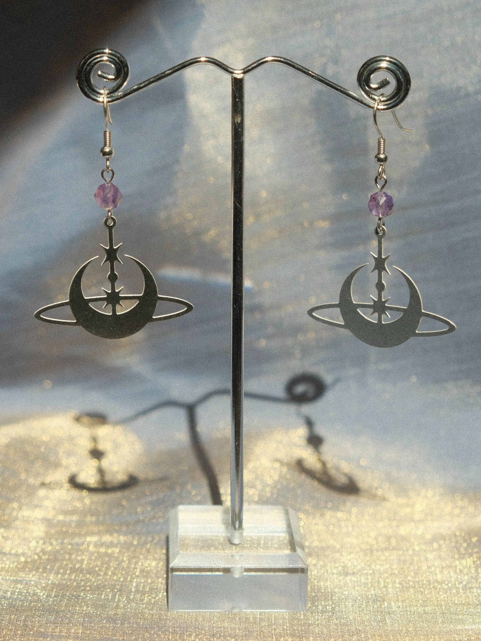 Amethyst Saturn Earrings product image (2)
