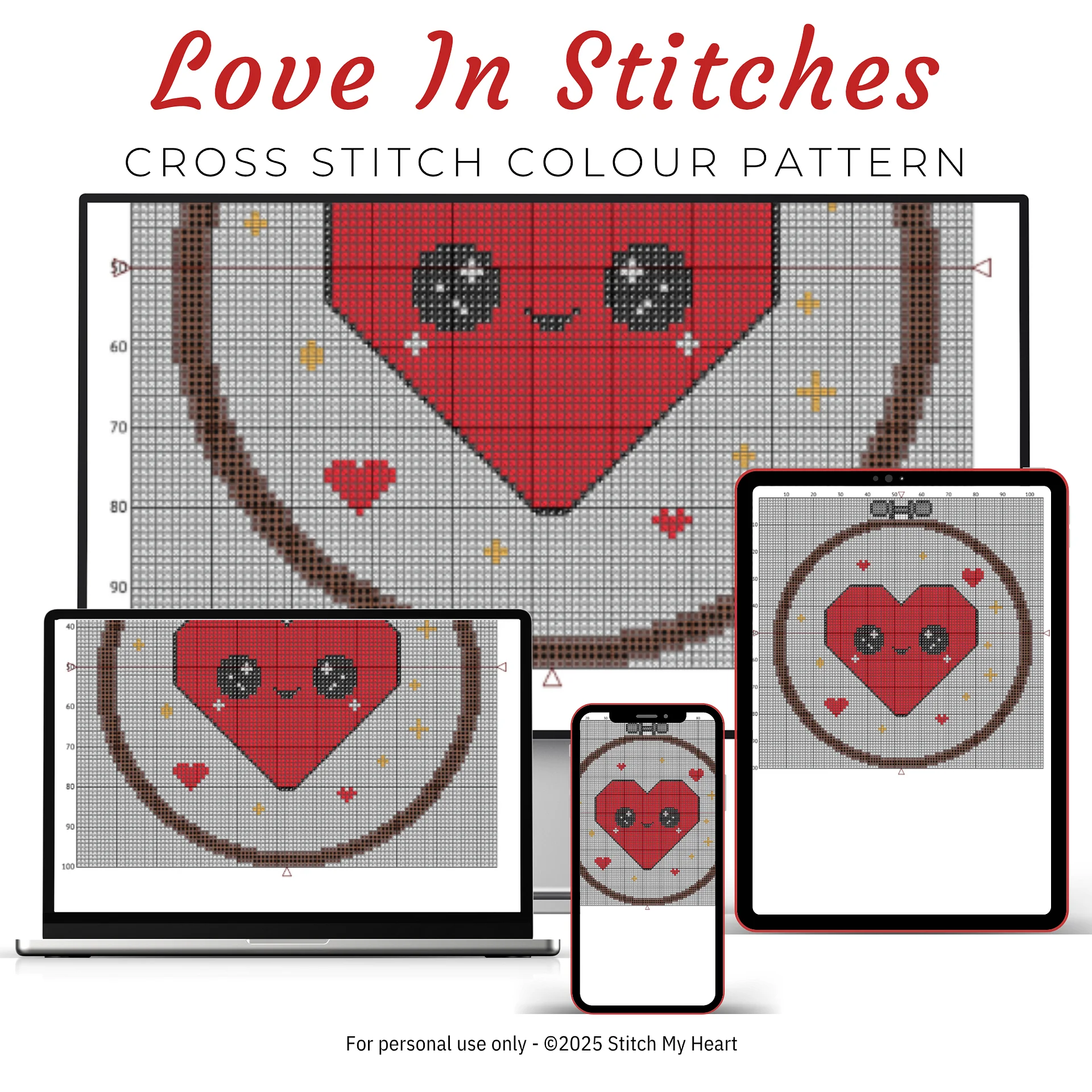 Love In Stitches Cross Stitch Pattern product image (3)