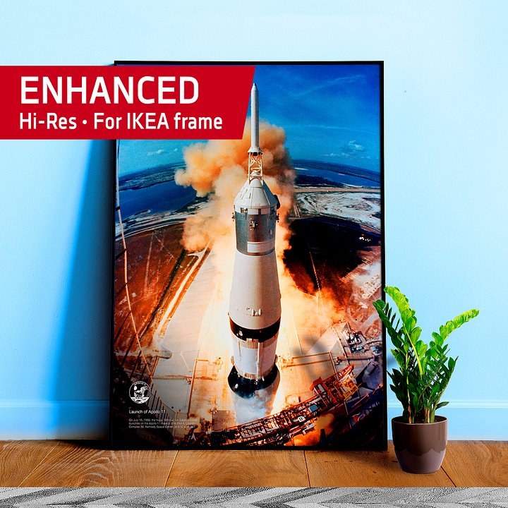 NASA Apollo 11: liftoff rocket, 1969 — space poster, space art, photo poster, NASA print, space wall decor product image (1)