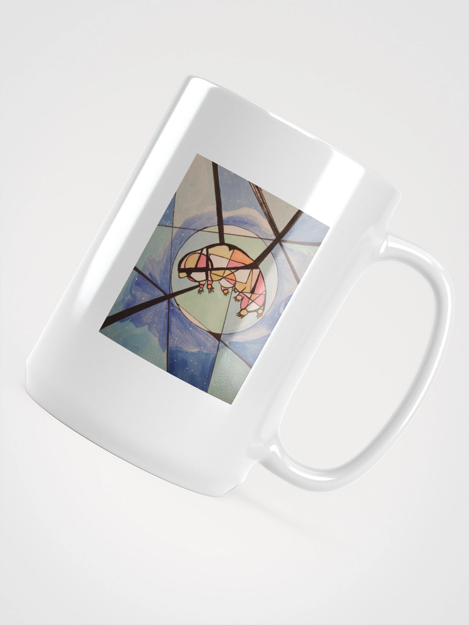 Cubism Painting: The Dream of a Tardigrade White Glossy Mug by Mugz product image (4)