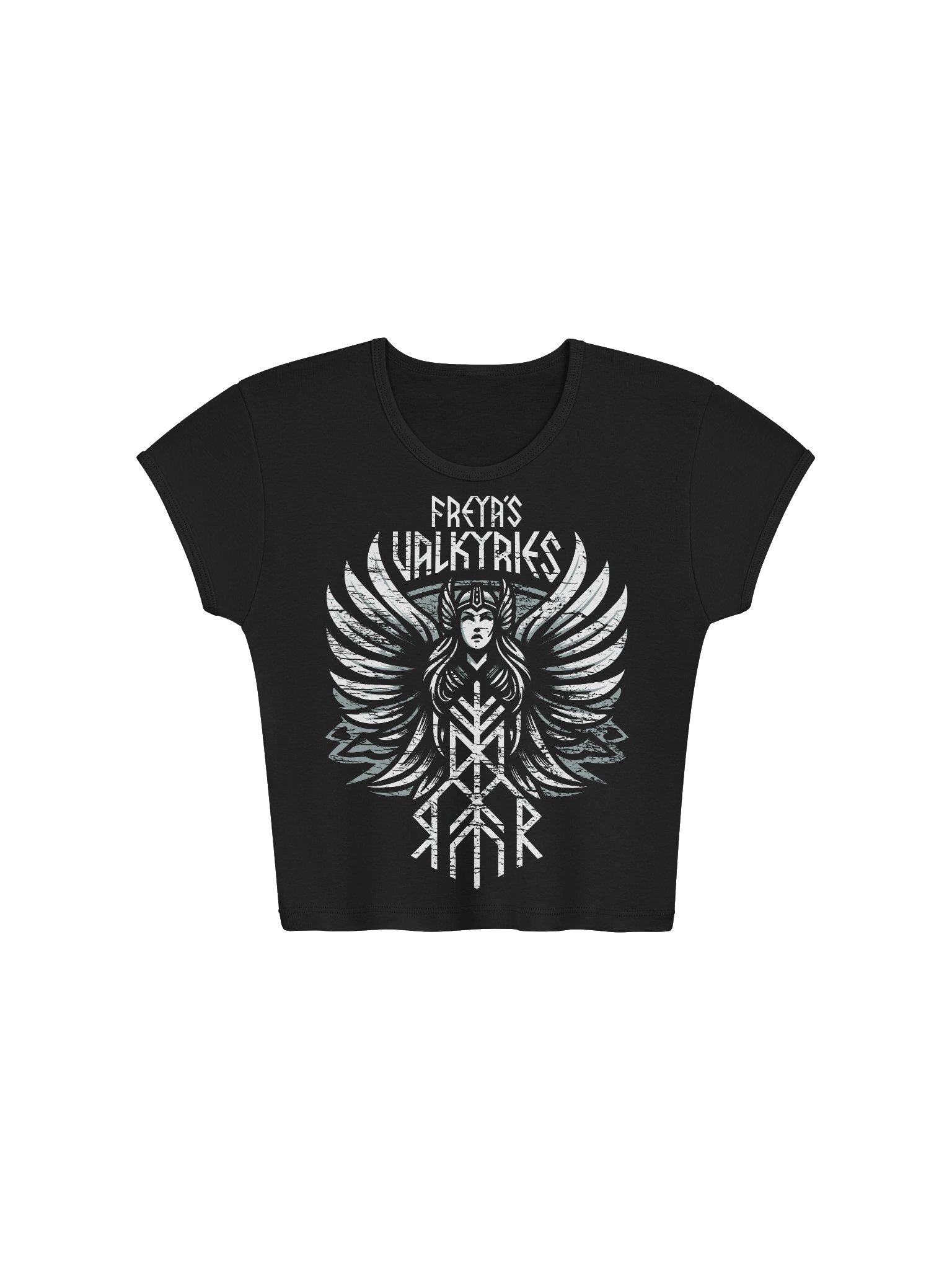 Freya's Valkyries Womens Ribbed Baby Tee Crop Top product image (3)