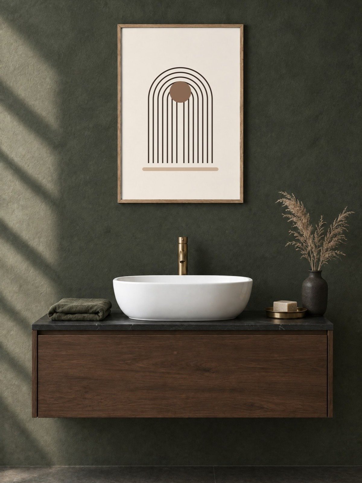 Minimalist Line Arch Print | Neutral Bathroom Wall Art product image (2)