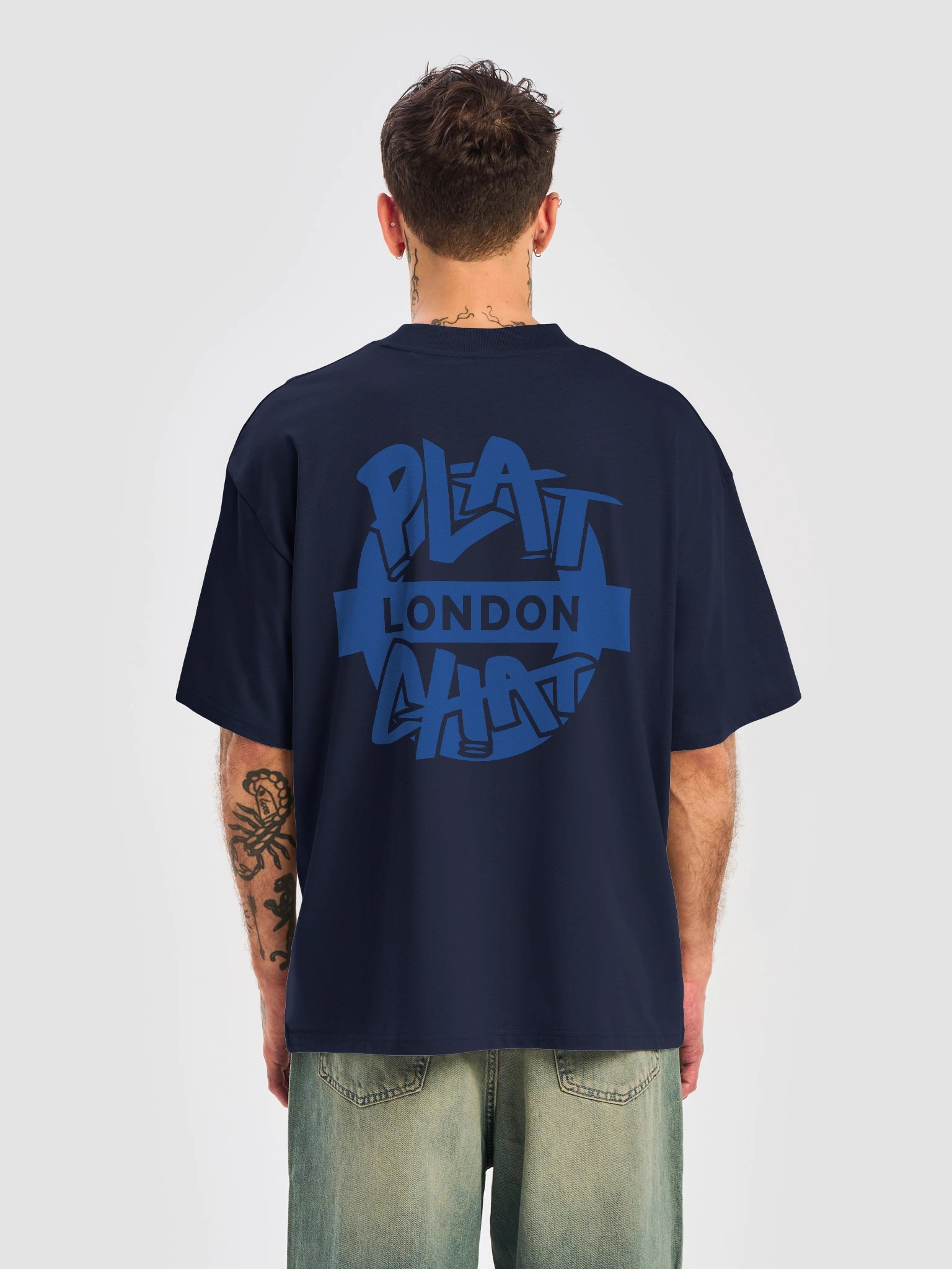 Plat Chat London Navy Blue Roundel Oversized Tee product image (4)