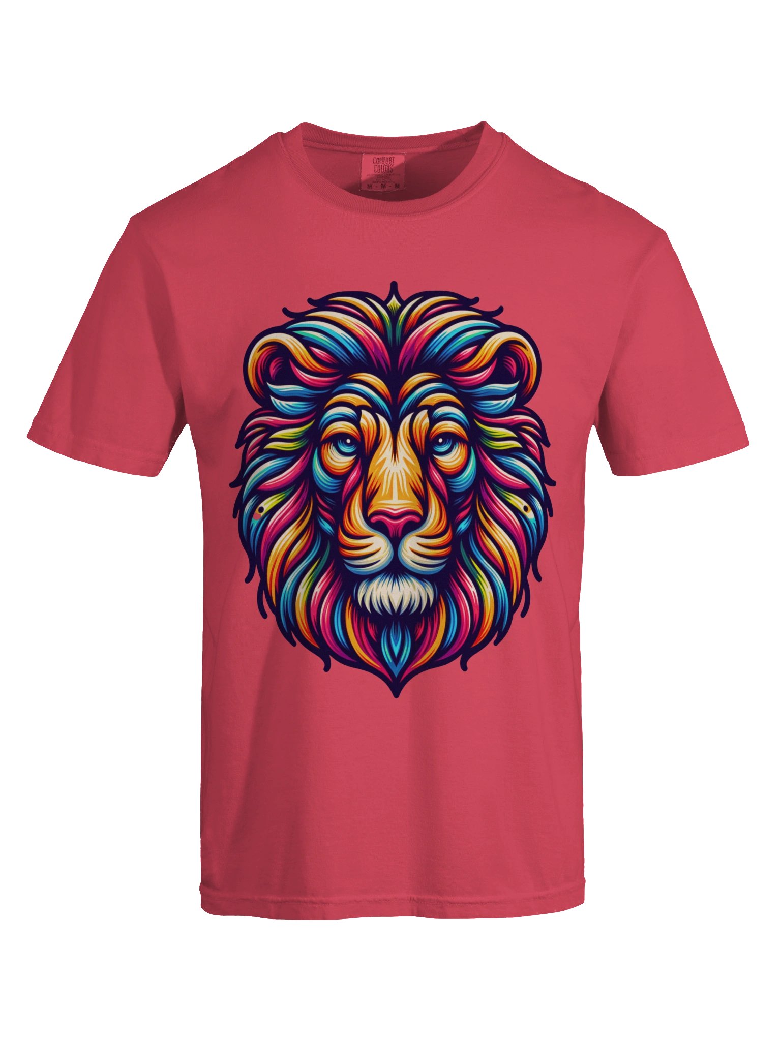 Lion T-Shirt | Bold Colorful Lion Head Graphic T-Shirt for Men & Women product image (58)