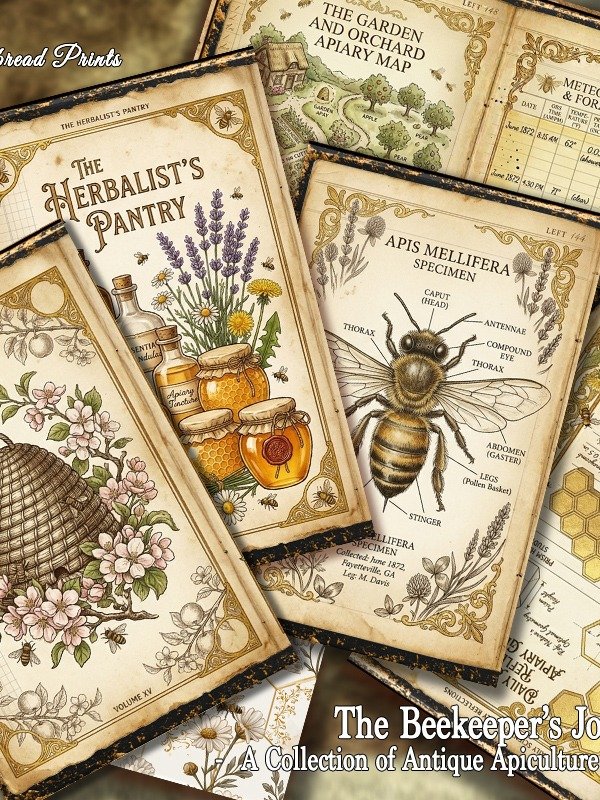 Master Beekeeper's Junk Journal & Ephemera Bundle Printable Kit Digital Download Print Your Own product image (2)