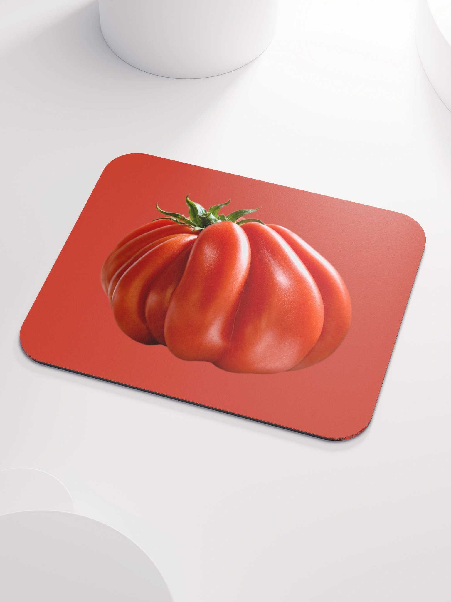 Heirloom Tomato Mouse Pad | Bold Red Monochrome Desk Mat from Original Photo product image (3)