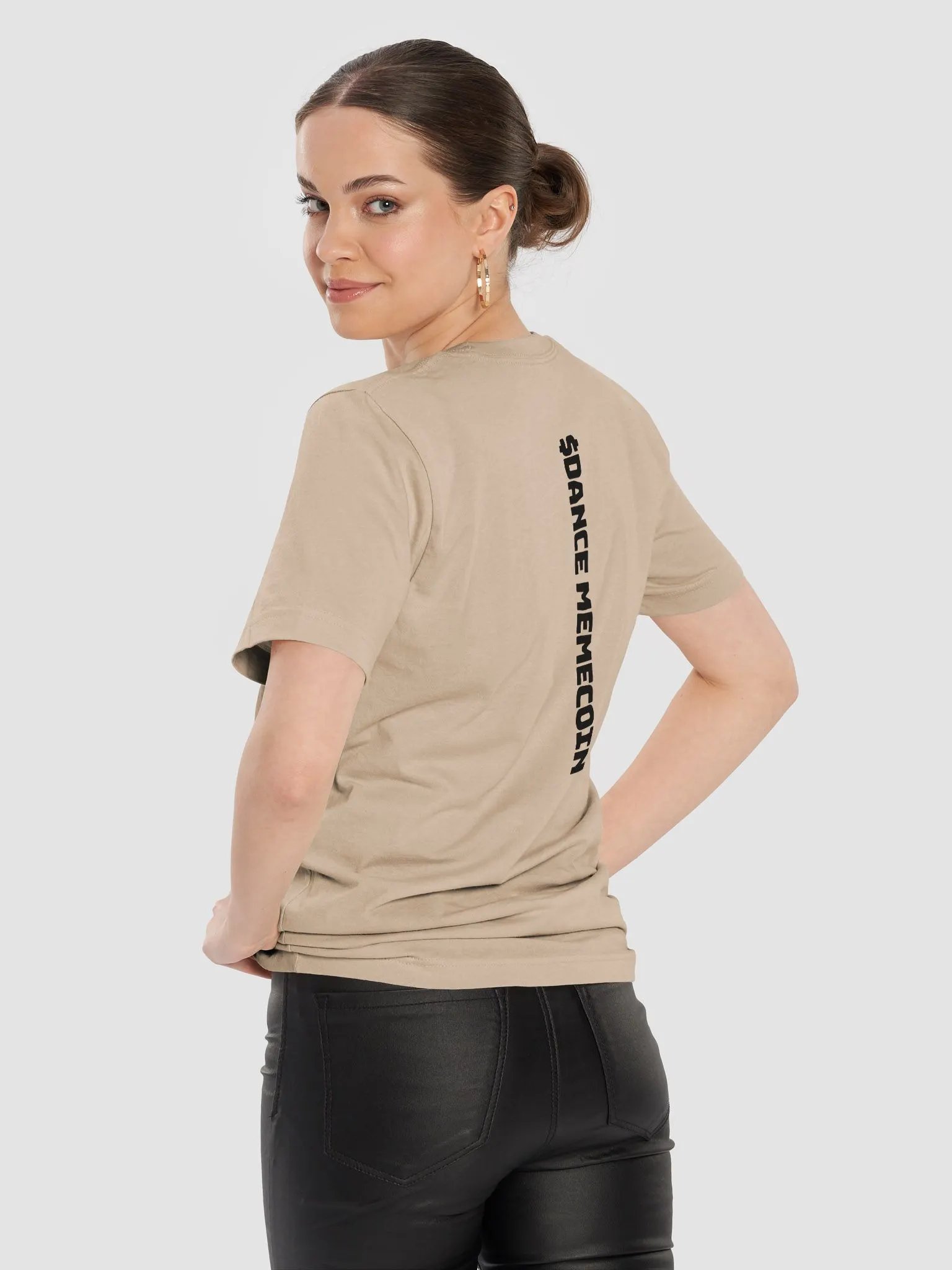 DANCE MEMECOIN - CLUB LINE - PREMIUM TEE - TAN product image (4)