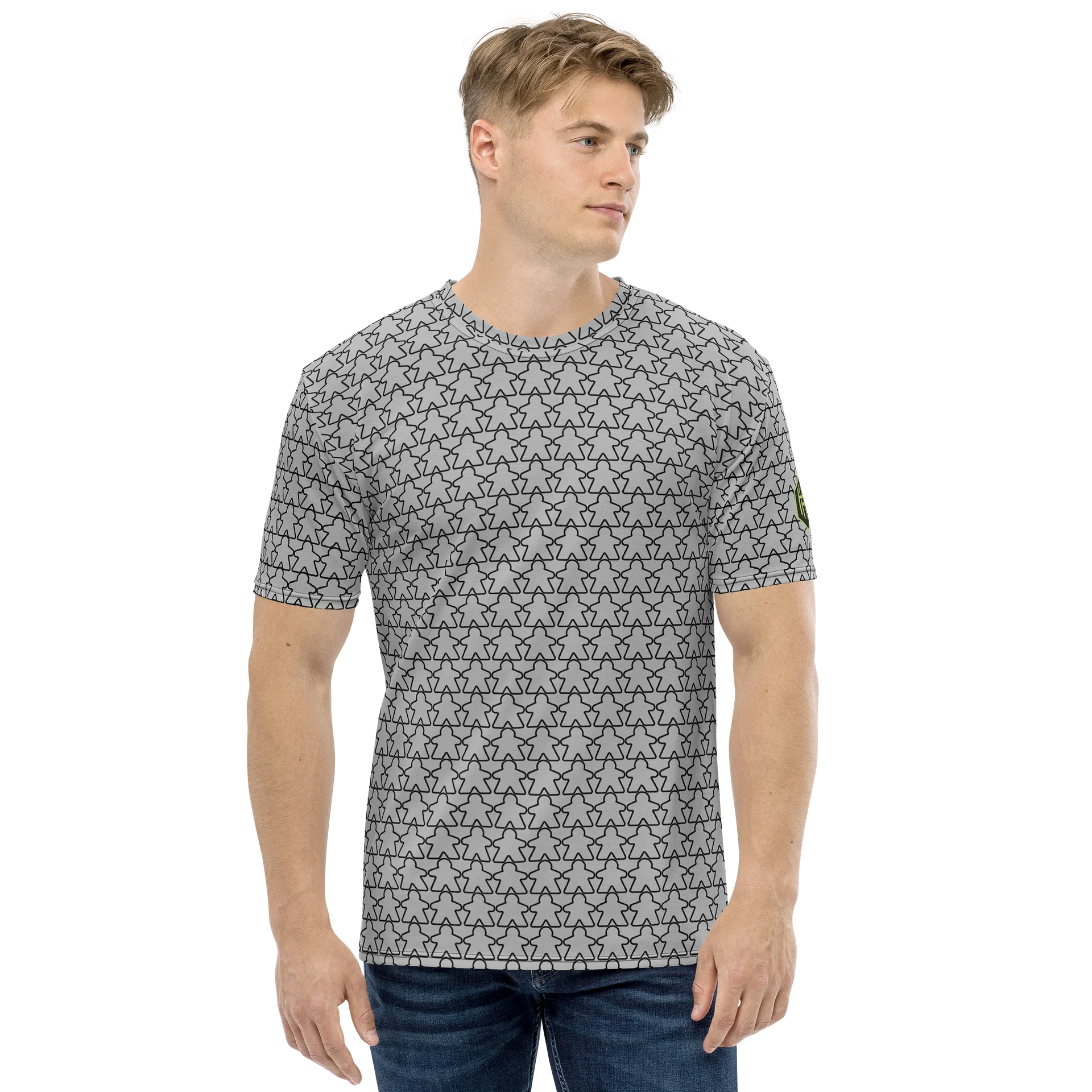 The All-Over Meeple T-Shirt - Grey product image (1)