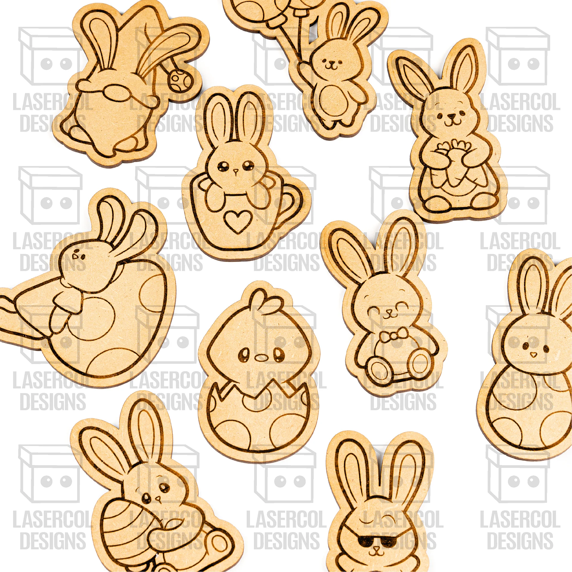 Easter Bunny Paint Kit DIY Cut Outs Set 5 - Laser Cut Files product image (9)