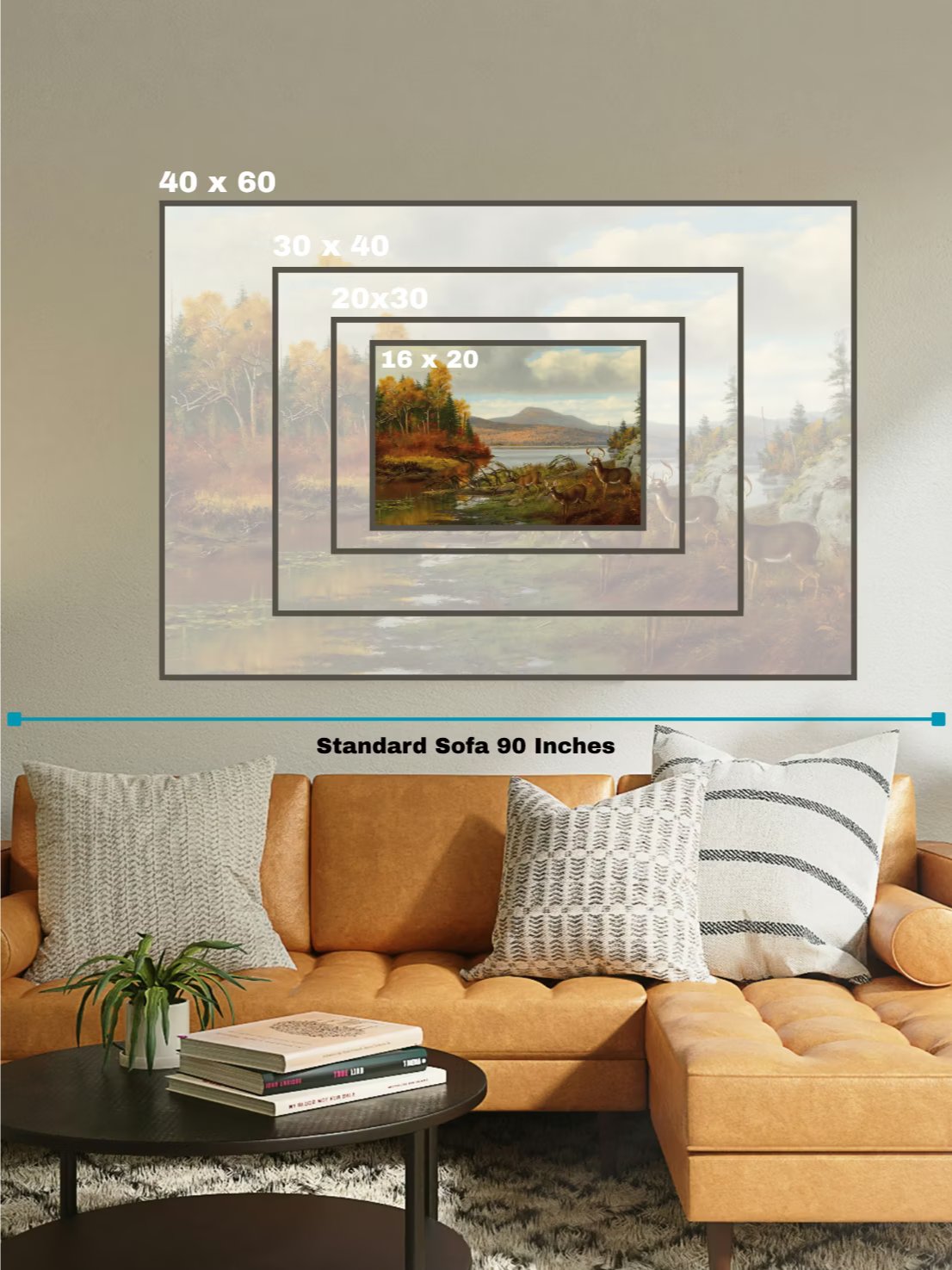 Antique Whitetail Deer in Fall Landscape Canvas Print product image (5)