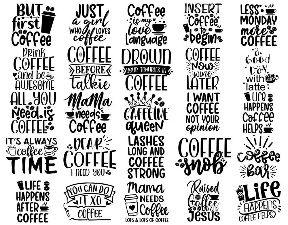 120 Coffee SVG Bundle for Cricut | Funny Coffee Quotes SVG PNG DXF EPS | Coffee Lover SVG Files Instant Download product image (4)