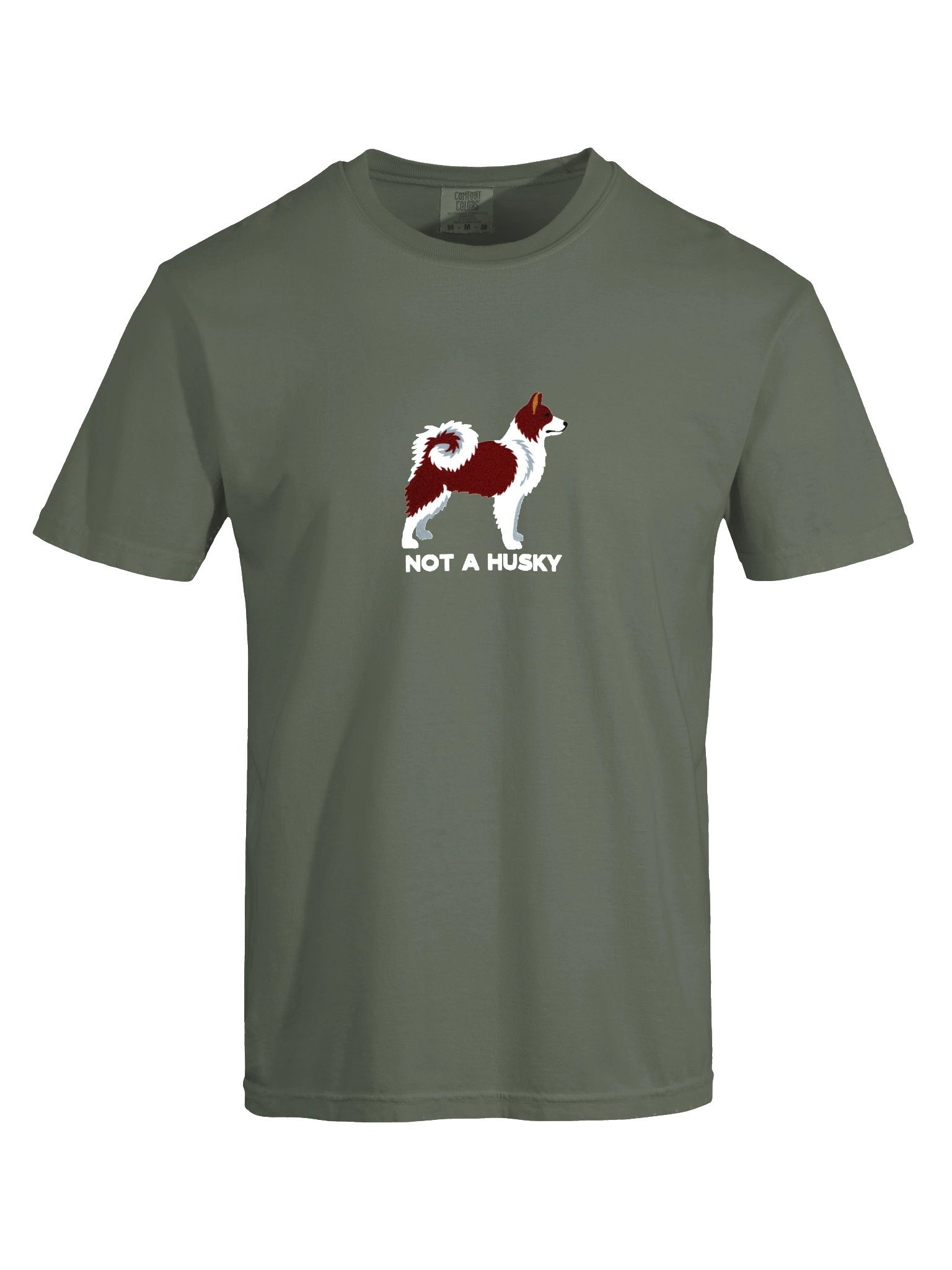 Not a Husky T-Shirt(Embroidered) of a Yakutian Laika(Red & White) product image (10)