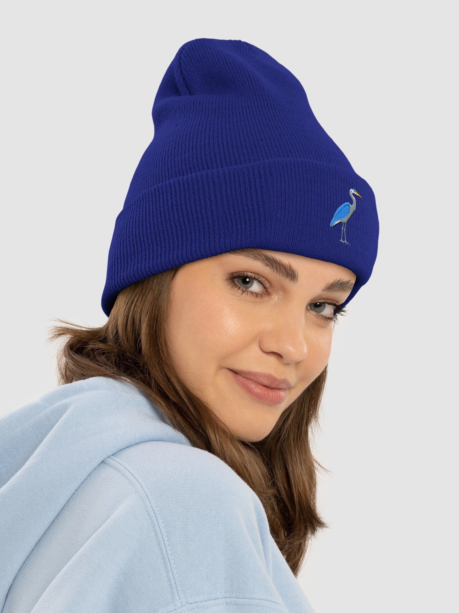 Great Blue Heron Embroidered Beanie | Heron Knit Hat | Wetland Wildlife Cap product image (24)