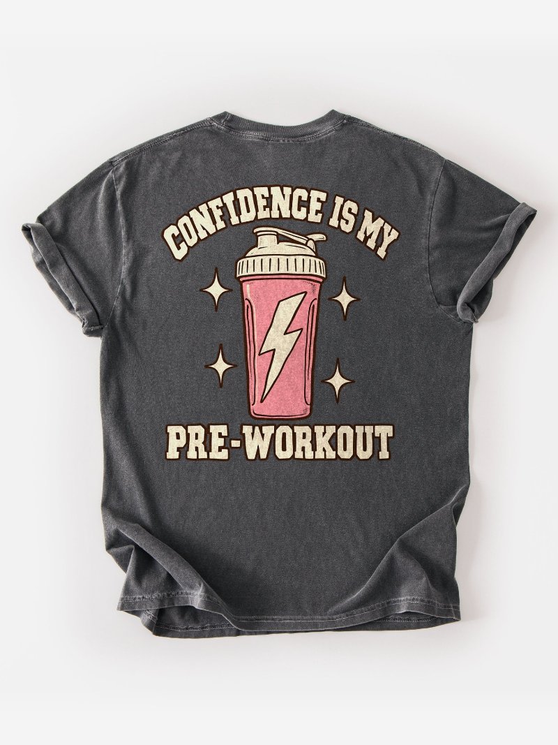 Confidence Is My Pre-Workout Oversized Gym Tee | Pump Cover product image (1)