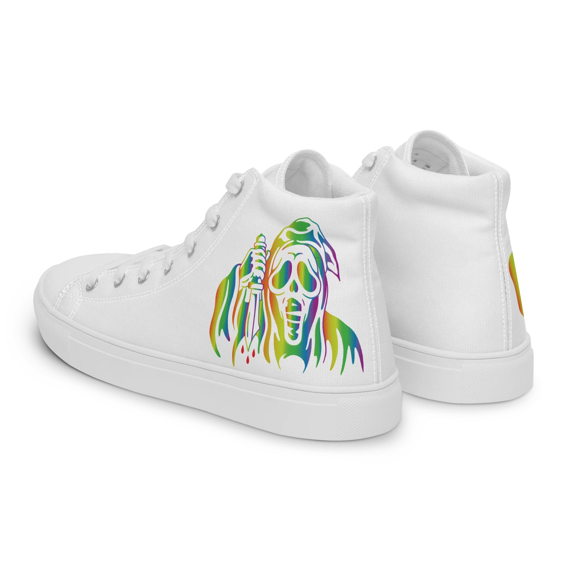 Men's White Canvas High Top - Rainbow Ghostie product image (4)