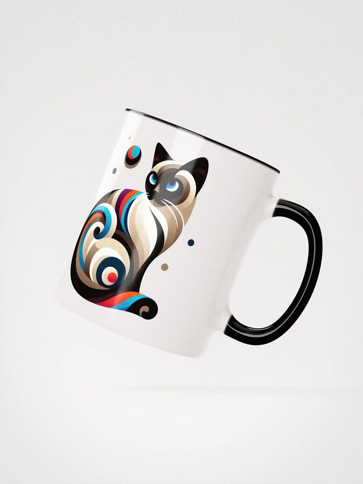 Abstract Siamese Cat Mug with Color Inside product image (8)