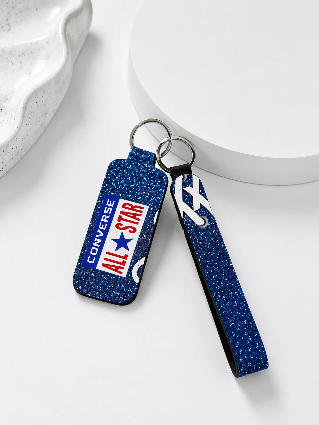 Blue Sparkle ConverseLip Balm Keychain Holder product image (2)
