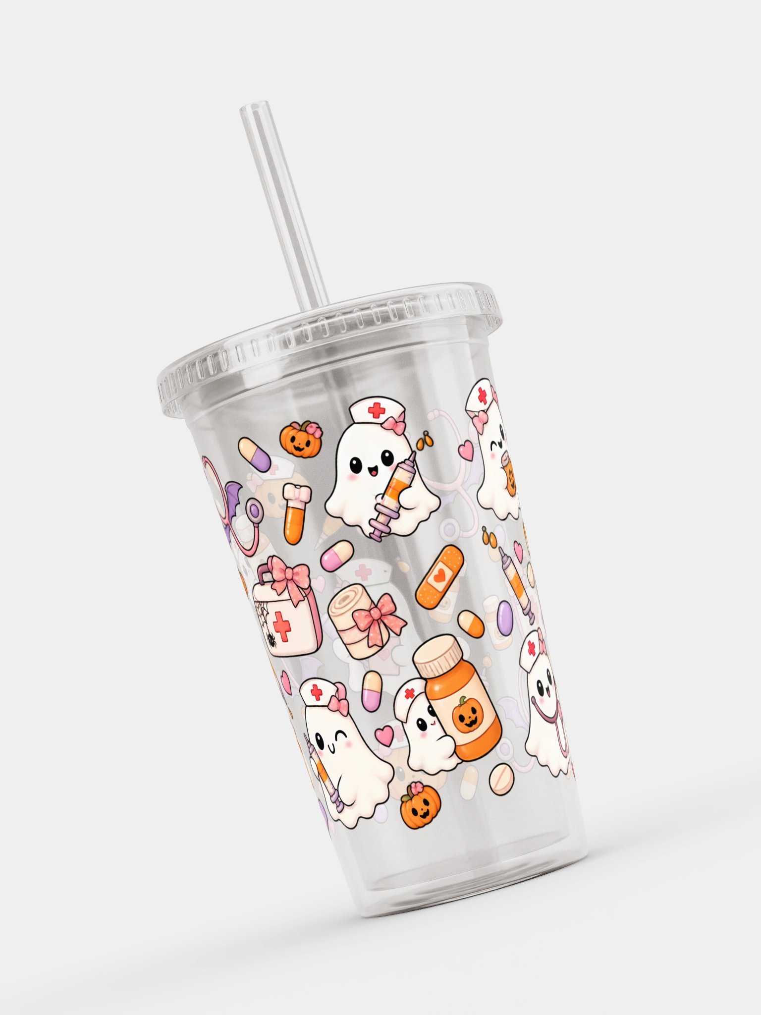 Halloween X Nurse Mashup Clear Wall Tumbler 16 Oz (473 ml) product image (8)