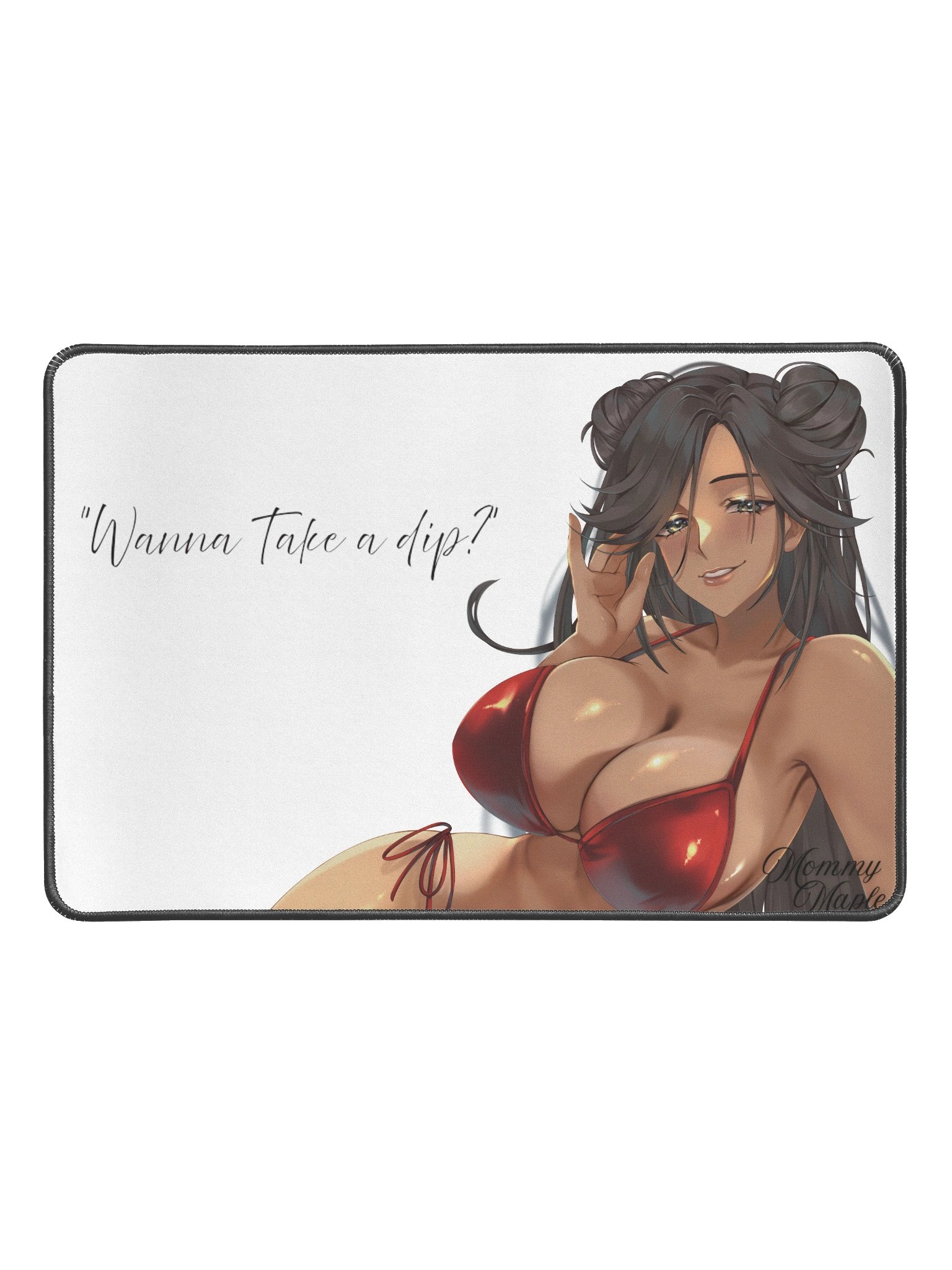 Smiling in Red Bikini Desk Mat product image (1)
