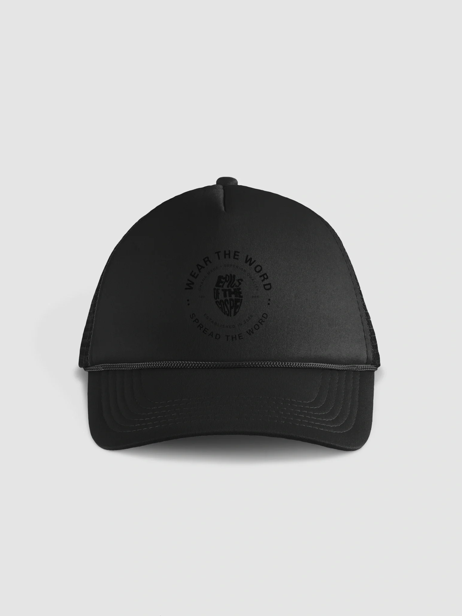 'EPICS OF THE GOSPEL' Trucker Hat Black on Black