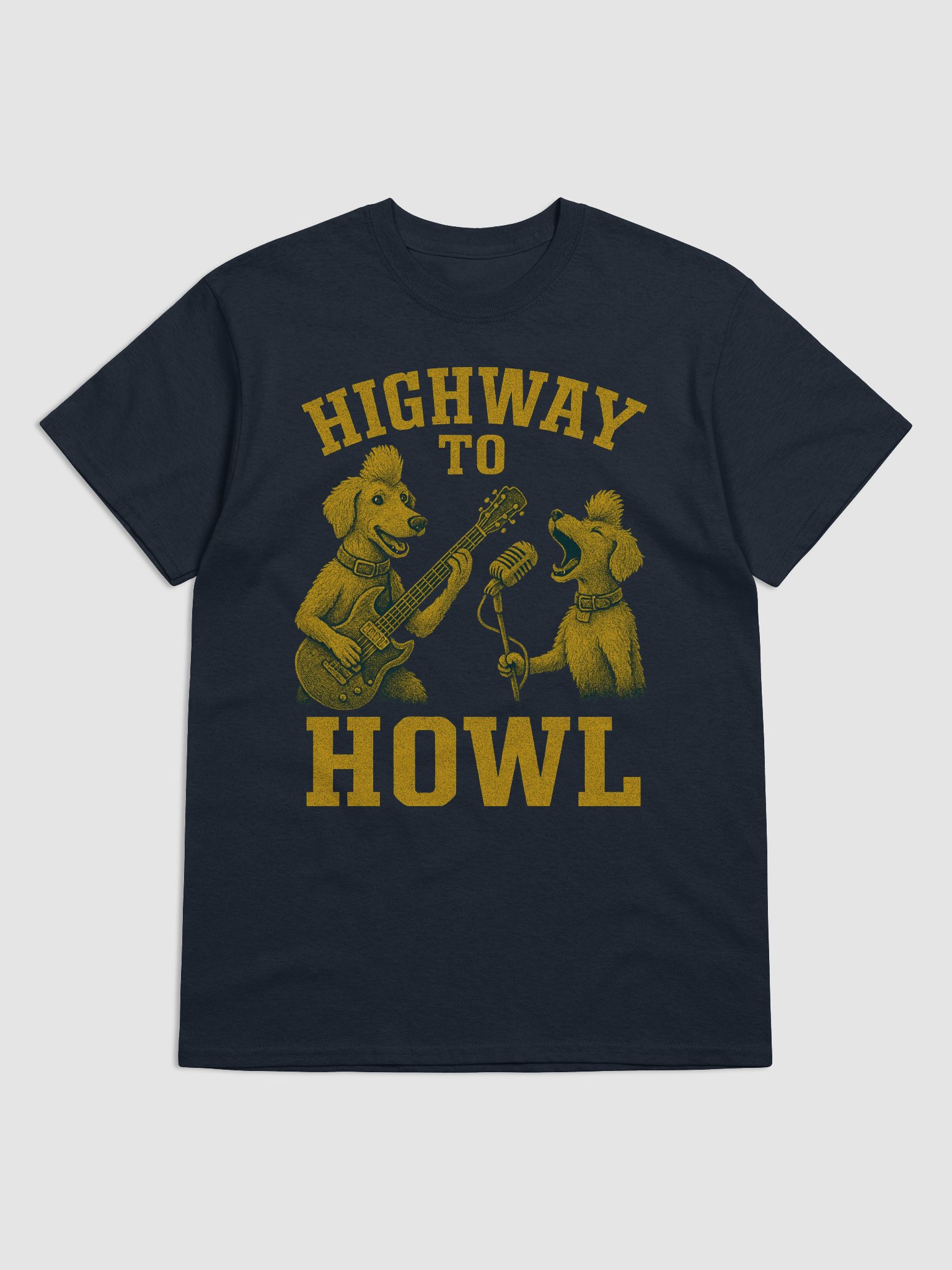 Highway to Howl Band T-Shirt - Cute Dogs Playing Guitar product image (5)