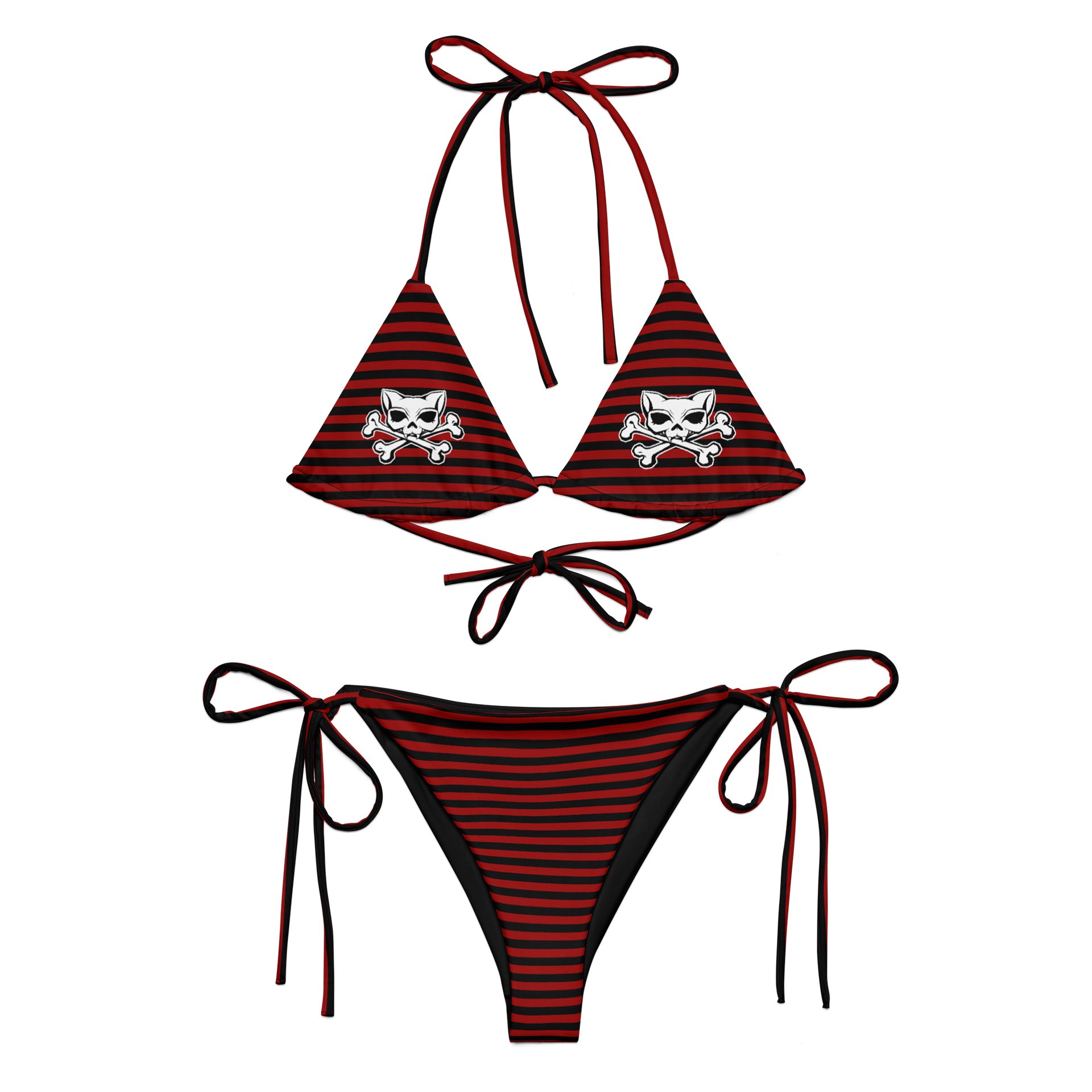 Blaque and Red Kat Skull Bikini product image (1)