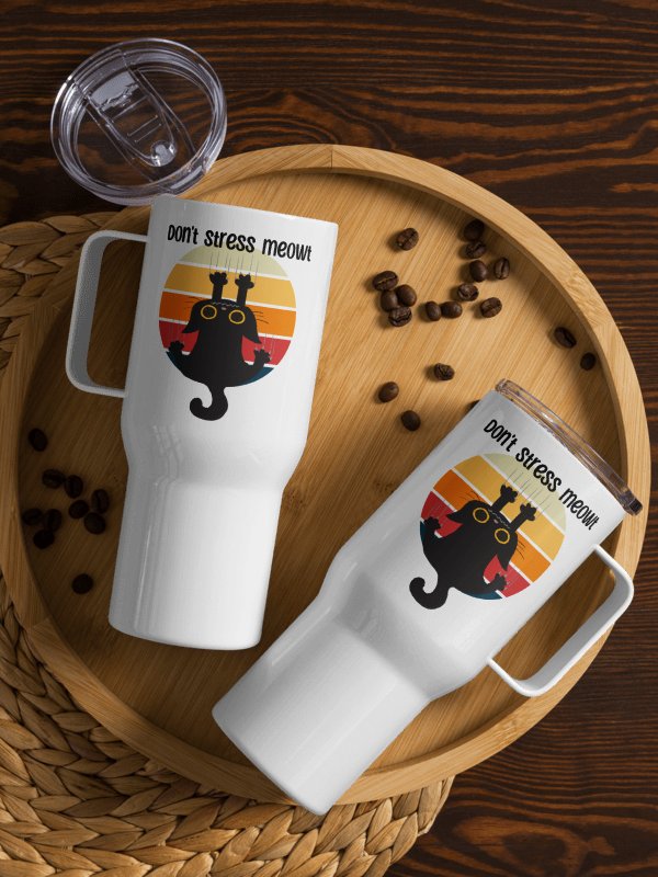 Stressed Out Cat Travel Mug, 2 sizes product image (2)