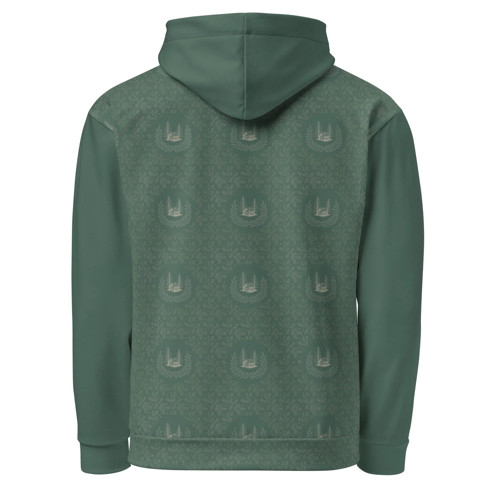 Cozy Cabin in the Woods | Winter Retreat Hideaway Green Hoodie Unisex product image (5)