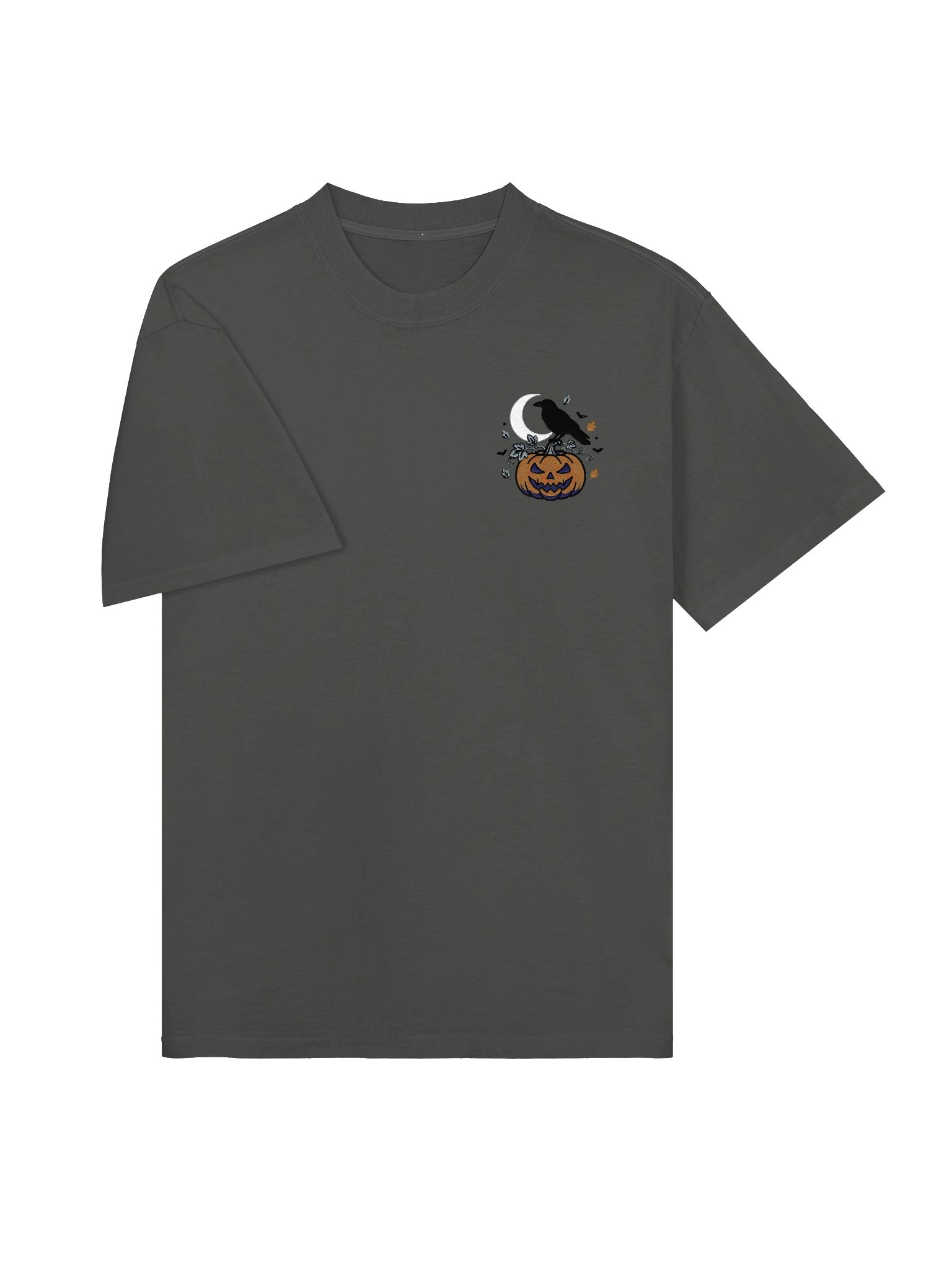MINAY Originals | Embroidered Moonlit Crow & Pumpkin Oversized Tee product image (17)