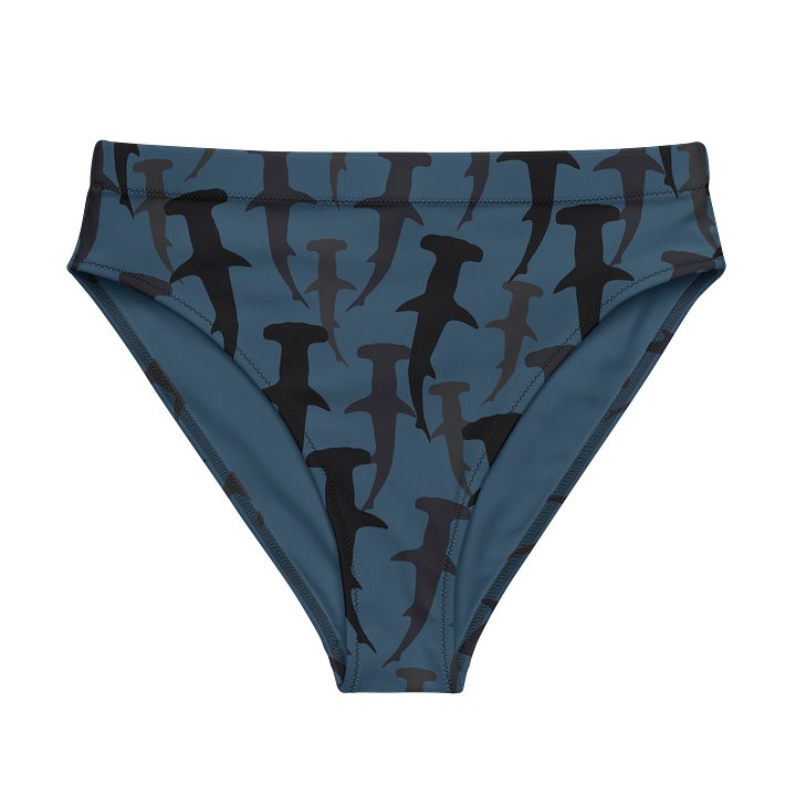 Hammerhead Sharks - Dark Ocean - Recycled Polyester - High Waisted Bikini Bottom product image (1)