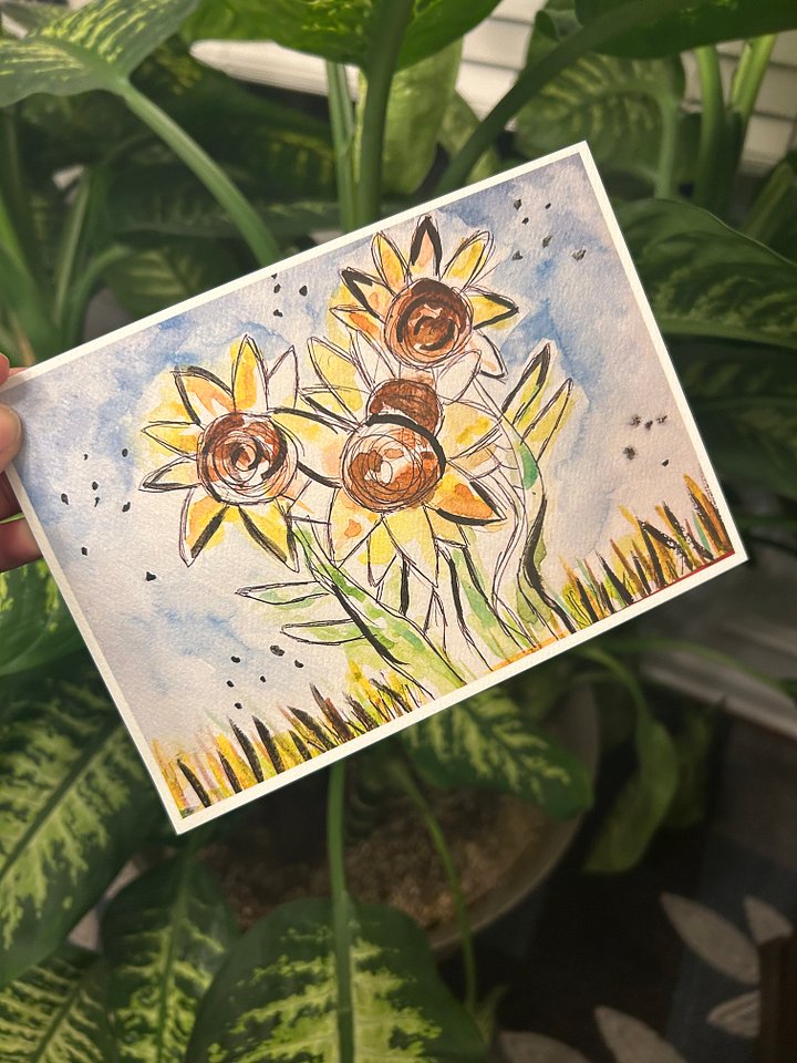 Sunflower 5x7 art print product image (1)