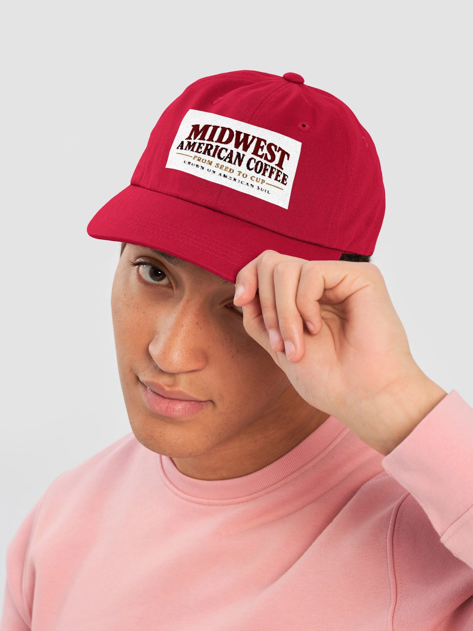 Midwest American Coffee – From Seed to Cup Cranberry Dad Hat product image (5)