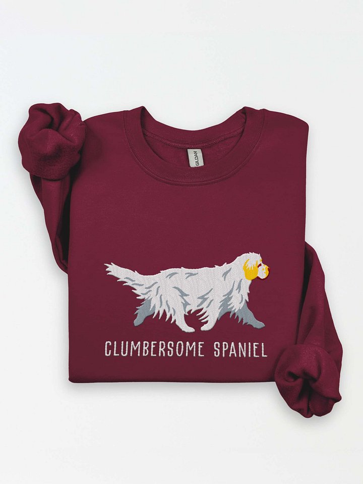 Clumbersome Spaniel Sweatshirt (Embroidered) of a Clumber Spaniel(Lemon & White) product image (1)