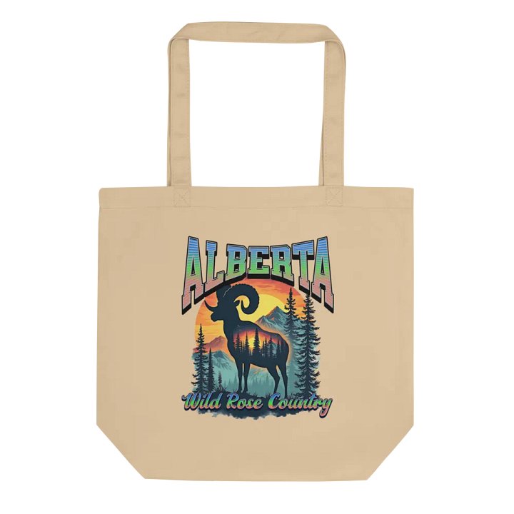 Alberta Wild Rose Country Rocky Mountain Bighorn Sheep Eco Tote Bag product image (1)