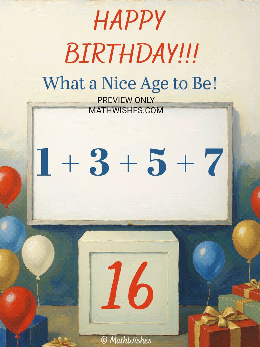 16th Birthday Card - Math Formula product image (1)
