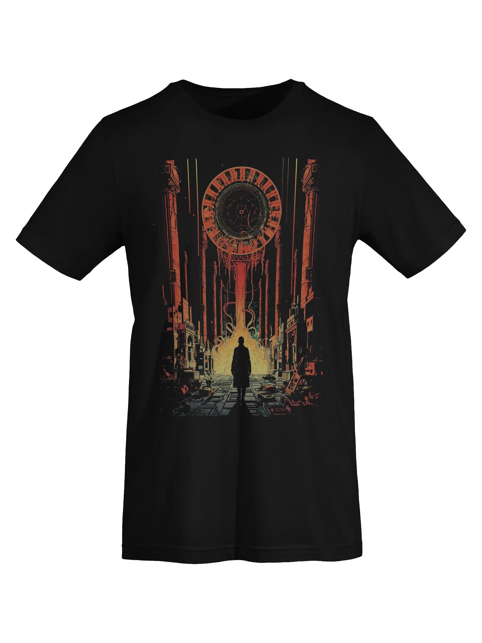 Neon Portal City Sci-Fi Lightweight T-Shirt product image (4)
