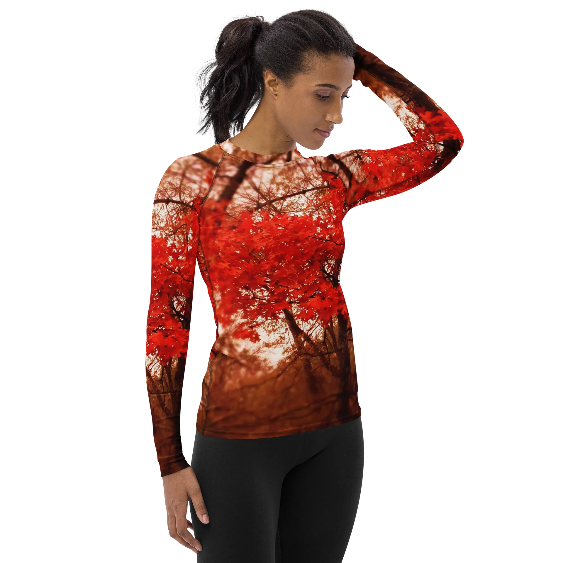 Crimson Leaves Women's Rash Guard product image (4)