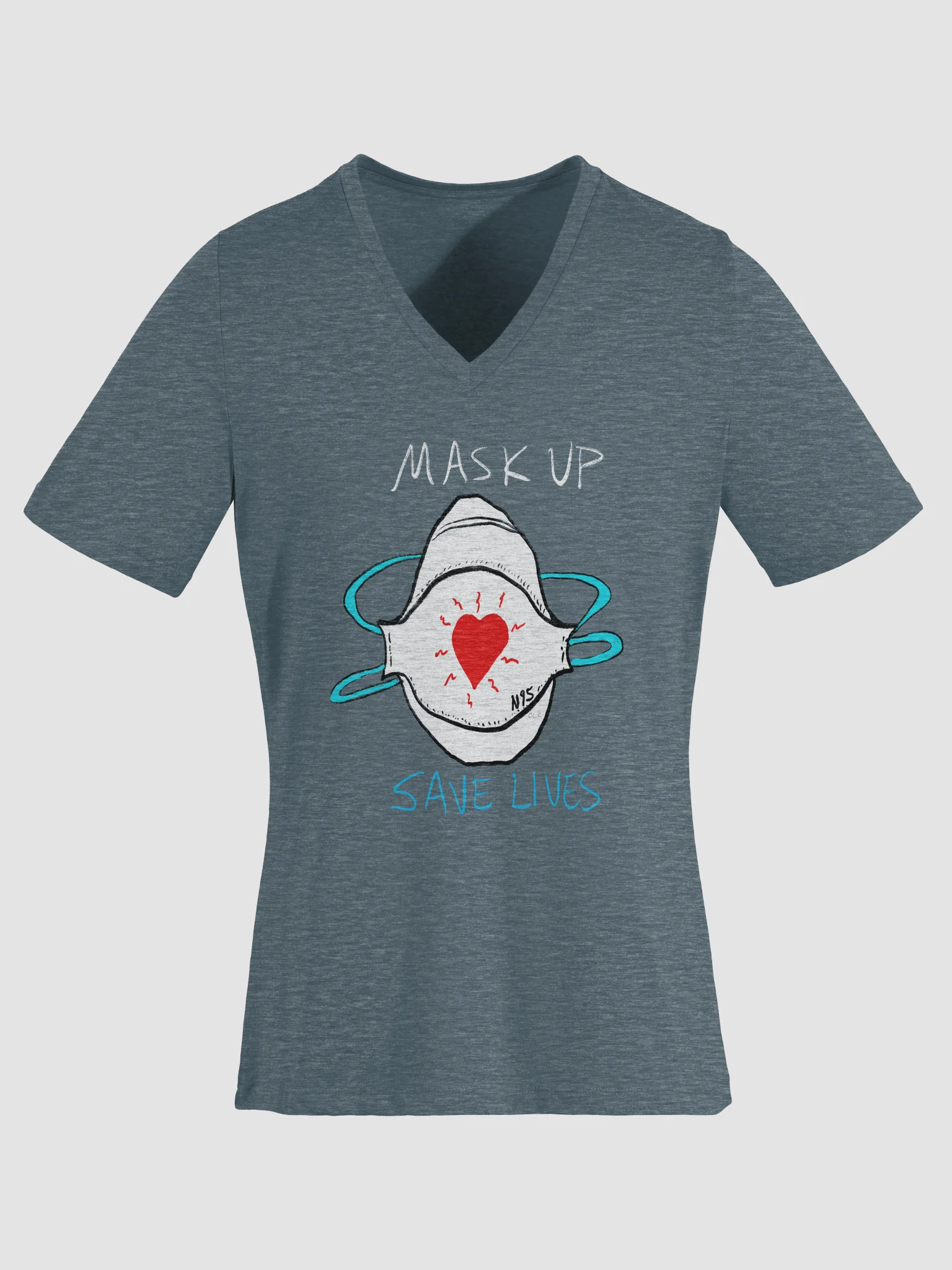 Mask Up Save Lives Relaxed V-Neck Tee product image (30)