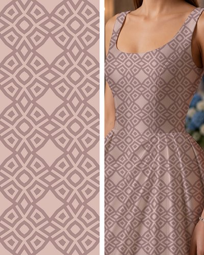 This new seamless pattern combines dusty blush and muted taupe with a clean geometric motif that feels modern, calm, and surp...