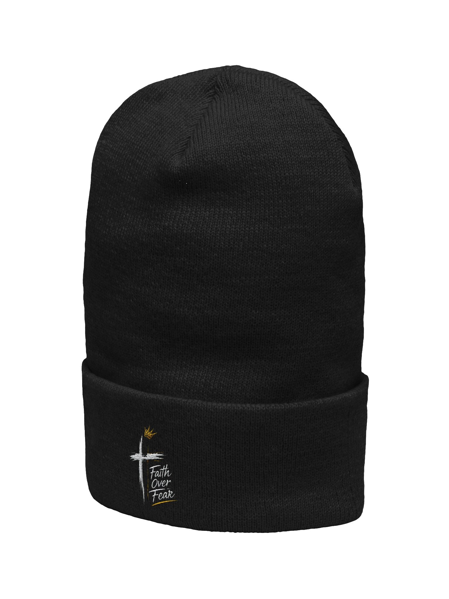 Faith Over Fear Cross Crown Beanie product image (22)