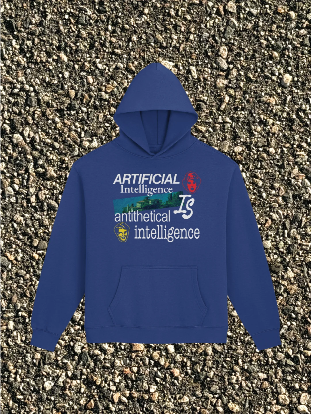 ANTITHETICAL INTELLIGENCE COBALT HOODIE product image (1)