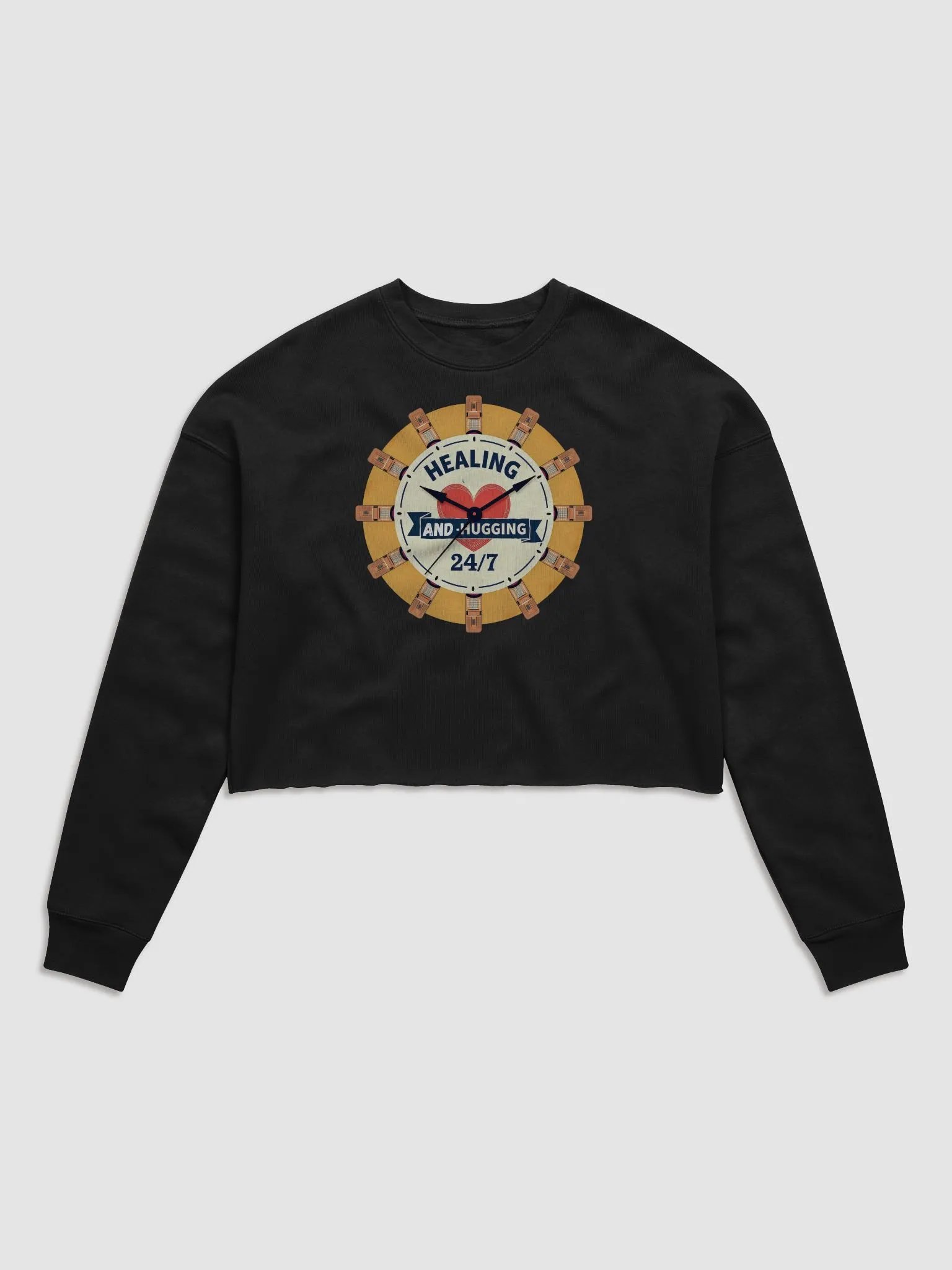 Healing and Hugging 24/7 Crop Sweatshirt product image (3)